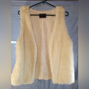 Love Tree Cream Faux Fur Lined Vest
